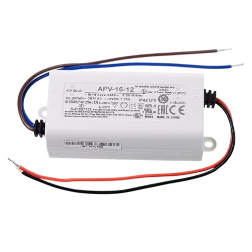 KSZHZYMGX Fuente de alimentación de Voltaje Constante APV-16, Serie 13 W, 15 W y 16 W, APV-16-5, APV-16-12, APV-16-15, APV-16-24(APV-16-24V,16W)