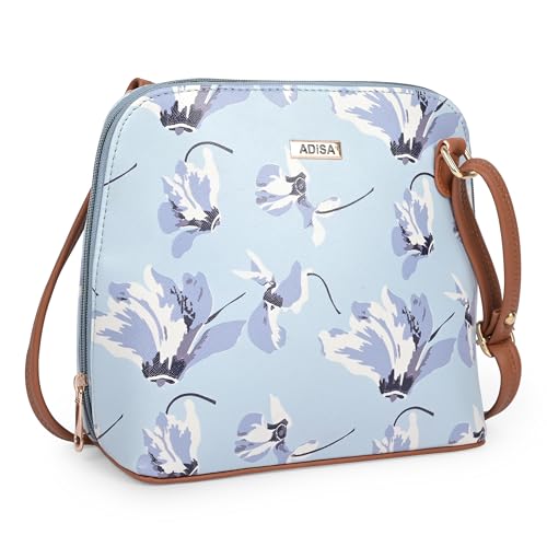 Image of ADISA Women Girls Floral Print Faux Leather Sling Bag Crossbody