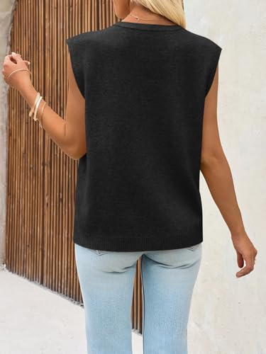Cicy Bell Womens V Neck Sweater Vest Casual Button Down Knit Vest Outerwear Sleeveless Trendy Cardigans4