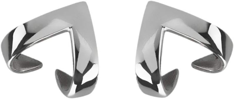 Silver Roots Sterling Silver Minimalist Ascending Delta Armor Earlobe Huggie Earrings