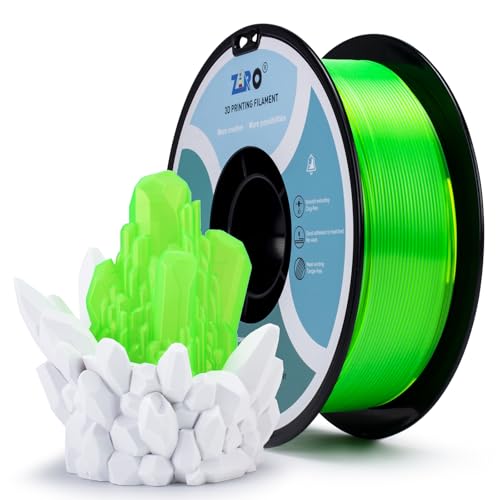 ZIRO Translucent 3D Printer Filament, Accuracy +/- 0.03mm, 1kg Fluo Green