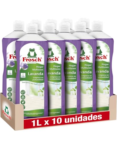 Frosch - Limpiador Multiusos de Hogar Ecológico Lavanda, Elimina la Grasa y la Suciedad en General, Higienizante eficaz - Resultado Brillante y Duradero - Pack 10 uds x 1L