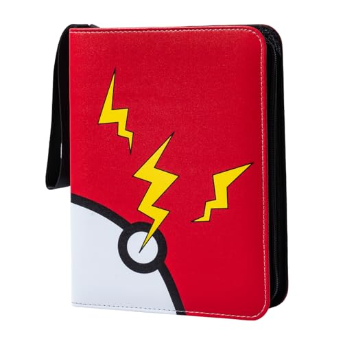 Awedsu Collectible Trading Card Albums,Collectible Trading Card Protective Sleeves,Card Binder 4-Pocket,400 Pockets Card Case Holder for TCG, Sports Card. (Dark Red)