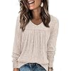 WIHOLL Long Sleeve Shirts for Women V Neck Lightweight Sweaters Casual Tunic Tops Outfits Fall Fashion Clothes 2025