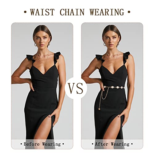 WELROG Metal Waist Chain Belt for Women - Pearls Gold Silver Chain Belts for Dresses Jeans4