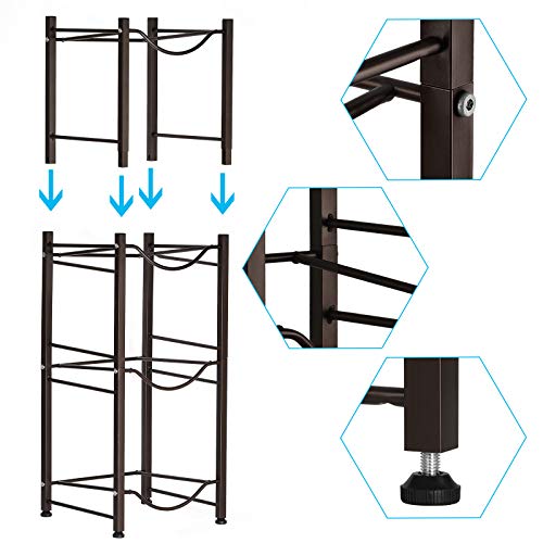 Porte-bouteilles Eau 5 Gallons - Support 3 Niveaux - Métal Noir - Pour Maison/bureau