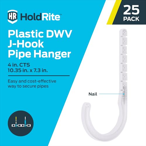 Holdrite 4 inch IPS J-Hook Pipe Hanger, 25 Pack, Pipe Support, P-JHOOK400DWV by Holdrite - Image 2