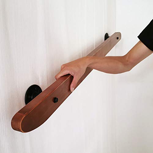 Rampe d'escalier en bois de 100 cm avec fixation murale solide - 3
