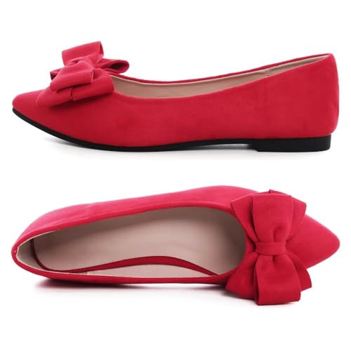 Image of TN TANGNEST Women Fashion Bowknot Flats Comfort Pointed Toe Dress Shoes