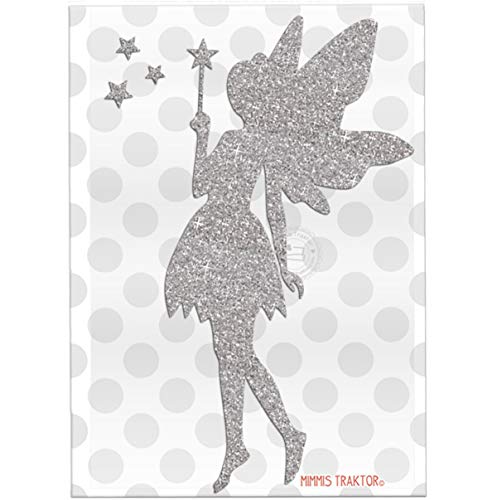 GLITZER Bügelbild XL Elfe Fee Sterne 21 cm zum Aufbügeln Kinder Erwachsene Applikationen Bügelsticker Cover