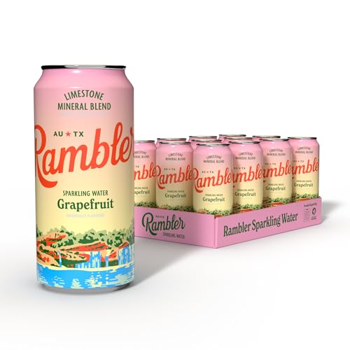 Image of AUTX RAMBLER Sparkling Water, Texas Limestone Mineral Blend, Grapefruit Flavor, 16-Ounce Tallboy Cans, 12-Pack