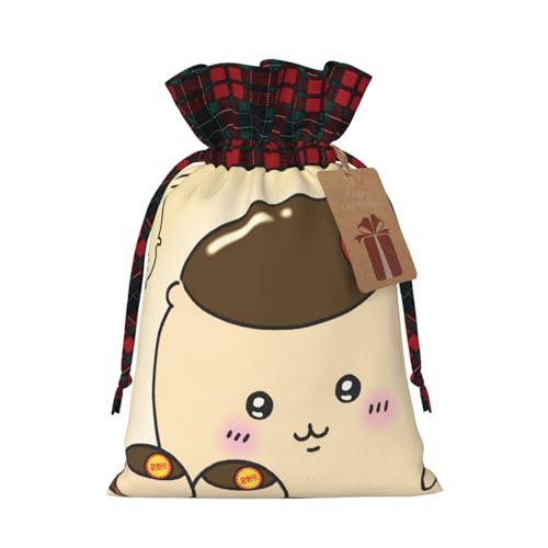 ギフトバッグ ちいかわ くりまんじゅう 巾着袋 ラッピング袋 引きひも袋 軽量 コンパクト 巾着バッグ 小物収納 携帯用 大容量 おしゃれ かわいい 人気 誕生日 記念日 プレゼント 12*17.5cm