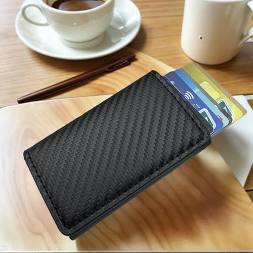 Men Wallet,with Money Clip 10 Cards Metal,RFID Shielding Anti-Theft Credit Card Aluminum Alloy Card Holder,Metal Men's Multi-Card Slot Wallet(Black)3