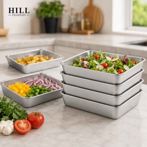 Image of Large Stainless Steel Food Containers Rectangle Food Storage Box Leak Proof Plastic Lid Airtight Meat Storage Container for Fridge Kitchen (4)
