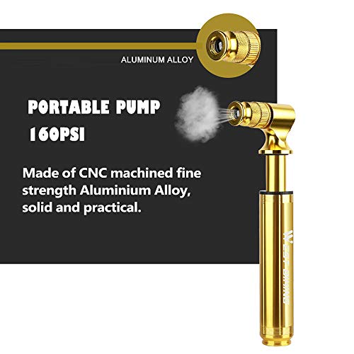 Bomba de bicicleta, Romacci Bomba de ar portátil de bicicleta 160 PSI Bomba de ar de ciclismo Bola d