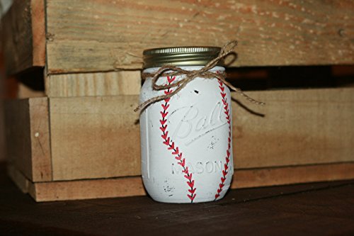Vintage Baseball Mason Jar with Rustic Chalk Paint for Unique Storage Solutions - Image 2