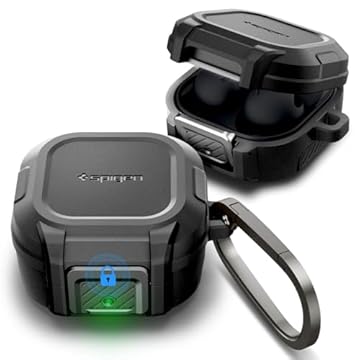 Spigen Lock Fit Compatível com Galaxy Buds2 Pro Capa (2022) / Galaxy Buds 2 Capa/Galaxy Buds Pro Capa/Galaxy Buds Live Capa - Preto