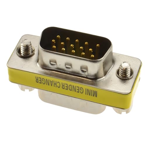 Image of VGA SVGA HD15 Female to Male Mini Gender Changer Coupler Adapter (2 Pieces) VGA F /M