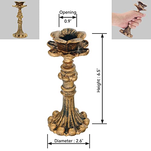 Thindolex T-CHRTS-05 Distressed Resin Candlestick Holder thumb #6