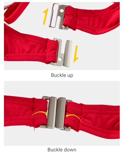 Image of Women Bandeau Bikini Top Strapless Swimsuit Top | Twist Front, Adjustable Straps, Non-Slip, Built-in Cups for Secure Fit