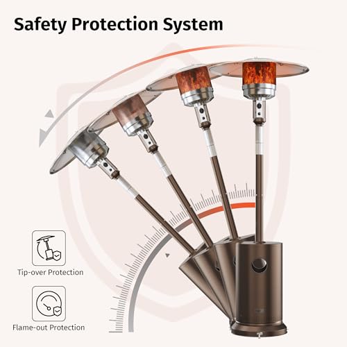 Eastoak50000btupatioheaterforoutdoorusewithdoublelayerstainlesssteelburnerroundtabledesignandwheelsoutdoorpatioheaterforcommercialandhomebronze Urban Country Home Decor East oak 50000 btu patio heater for outdoor use with double layer stainless steel burner round table design and wheels outdoor patio heater for commercial and home bronze urban country home decor