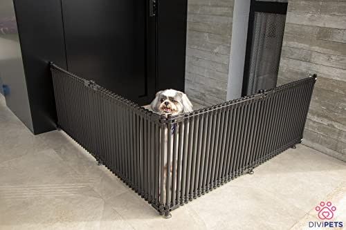 Cercado Pet Multifuncional Para Ambientes Internos DIVIPETS® - 4 Lados - PRETO .