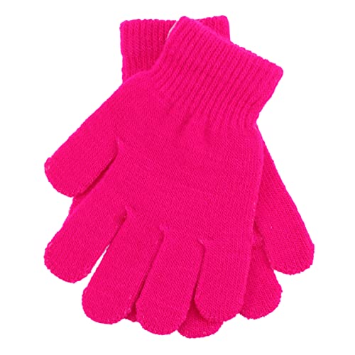 JEWEDECO Boys and Girls Gloves Knitted Full Finger Winter Gloves Thermal 4-12 Years Old for Cold Weather
