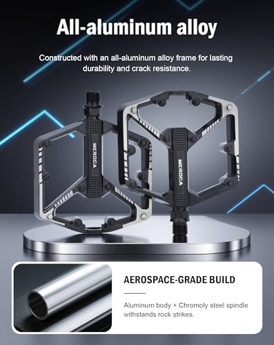 CHADWICK High-Performance Bicycle Pedals – CNC Aluminum Alloy MTB Pedals with Sealed Bearings for Road, Mountain, and BMX Bikes (Black, Dual DU Bushings)