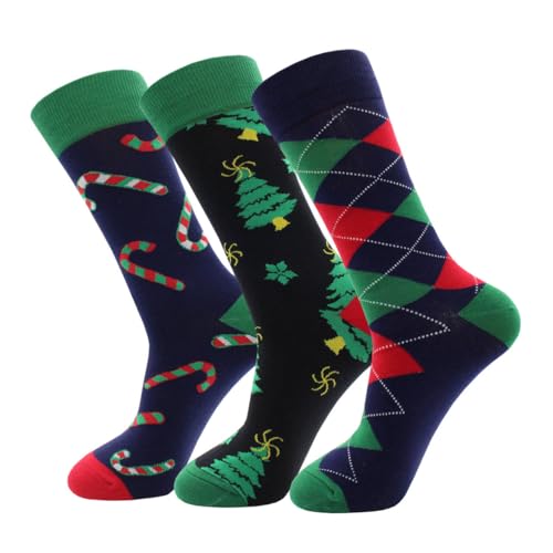 suokesi Christmas Socks Men Crazy Funny Novelty Hoilday Fun Funky Crew Dress Socks Gifts for Men Women
