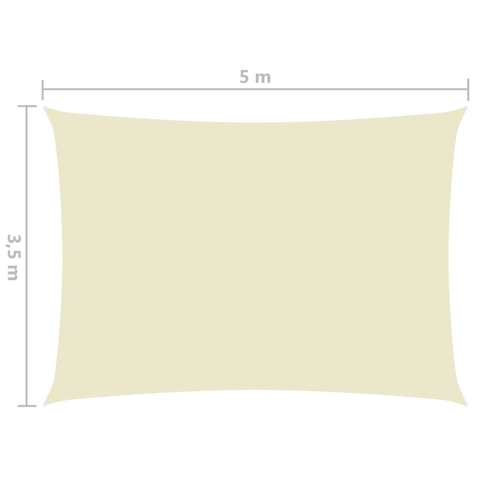 Parasole a Vela Oxford Rettangolare 3,5x5 m Crema,Tenda a Vela Impermeabile Rettangolare Vela Ombreggiante Parasole Protezione Raggi UV per Esterno Giardino terrazza