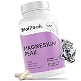 Vital Peak Magnesium 350 mg - Natural High Absorption Magnesium Bisglycinate Supplement - Mag Pills for Women & Men- Vegan, Gluten Free, Dairy Free, Non-GMO - 90 Capsules