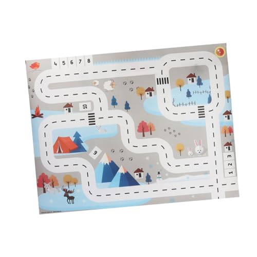 TOBBOMEY Tapete de Juego para Bebés, Alfombra de Suelo Mapa de Tráfico, Colchoneta Entrelazada Blanca y Azul, Plataforma Educativa y Portátil para Gatear y Actividades Infantiles