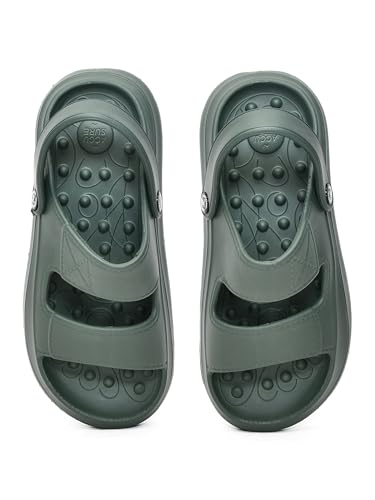 Image of Impakto Accupressure Slip-On Sandals for Men with Back Strap | Lightweight Soft Cushion Massage Footbed Slides | Slipper for Indoor & Outdoor