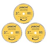 3Pack 3 Inch (76mm) 80T Circular Saw Blade, 7/16 Inch (11.12mm) Arbor with 3/8 Inch(9.5mm) Bushing, Plywood, OSB, Paneling and Vinyl Siding Fast and Smooth Cutting Saw Blade