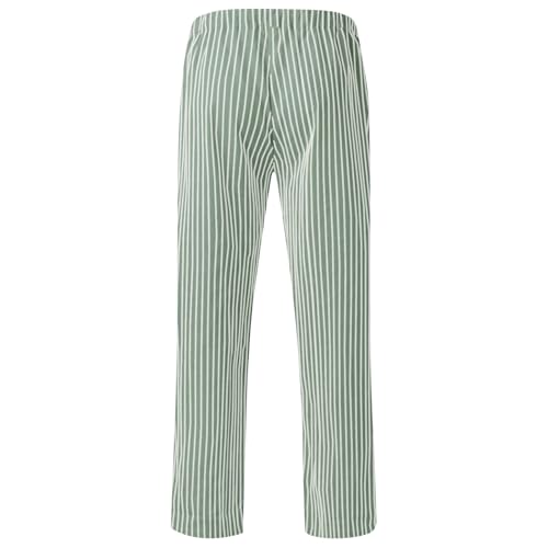 Gumipy Womens Linen Pants Loose Comfy Lounge Pants with Pockets Drawstring Elastic Waist Striped Straight Leg Trousers Pants 5