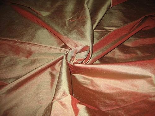 Soie Dupioni irisée vert saumon pour confection robe de soirée