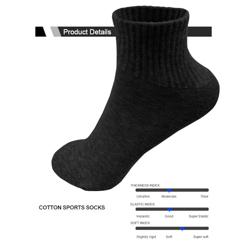 Image of TZ Promise 6 Pack-Women's Athletic Quarter Ankle Low Cut Cotton Socks Cushioned Sports Running