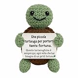 Vulfire Tartaruga Fortunata Regalo fatto a mano Originale e Divertente per lui Idea Simpatica per lei tartarughe Portafortuna Famiglia, Amici, Colleghi Compleanno Natale Peluche (Tartaruga Fortunata)