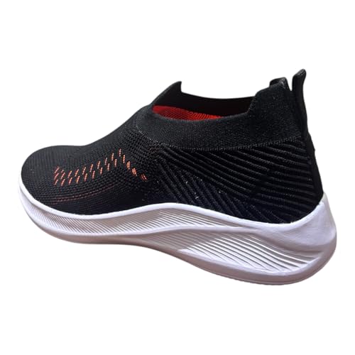 Image of Men's Slip-On Walking Shoes with Breathable Knit Mesh Upper | Lightweight Cushioned Sole Casual Sneakers | Sock-Style Flexible Comfort Shoes for Walking, Travel & Light Sports