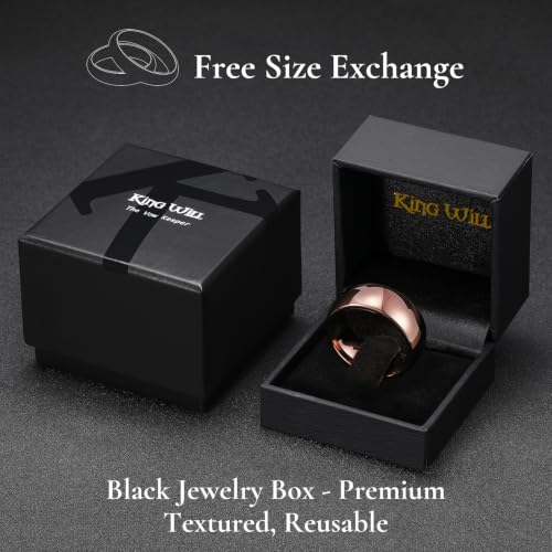 Image of King Will Men's Women's Tungsten Carbide Ring 24k Gold Plated Rose Gold Plated Domed Polished Finish Wedding Band