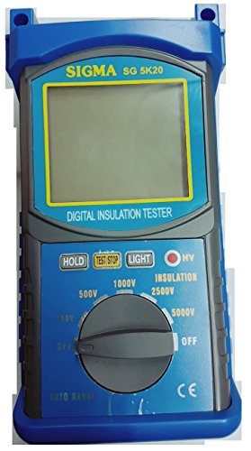 Image of Sigma Instruments Digital Insulation Tester, Upto 5 Kv 200 G-Ohm Battery Powered,Blue