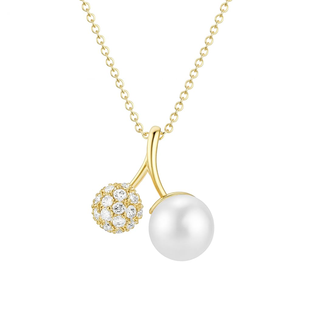 Disco Ball & White Synthetic Pearl 925 Sterling Silver Pendant for Women | Round Pearl Charm & Elegant Jewellery-image-14