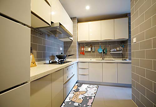Tapis de cuisine antidérapant idéal devant l'évier avec chats mignons