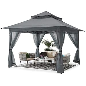 ABCCANOPY Pop Up Gazebo 13×13 – Outdoor Canopy Tent with Mosquito Netting for Patio Garden Backyard(Gray)