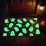 Tinideya Halloween Doormat Glow in The Dark Spooky Ghost Welcome Mats Luminous Non Slip Halloween Doormat for Front Door Outside Front Porch Entryway Entrance Decor