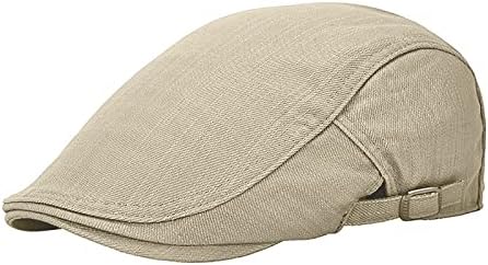 KeepSa Mens Vintage Flat Cap Gatsby Ivy Irish Newsboy Hat Hunting Cabbie Hat Adjustable Cotton Breathable Peaky Cap Beret Summer Hats