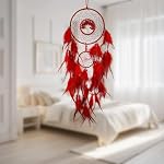 Red Dream Catcher Wall Decor Crystal Tree of Life Dream Catchers Handmade Feather Dreamcatcher Wall Hanging Ornament Art Craft for Bedroom Living Room Home Decor - Image 5