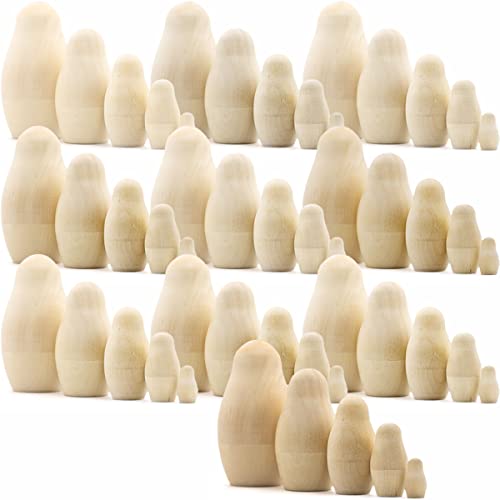 AEVVV Unfinished Wooden Nesting Doll Craft Sets #TOP19