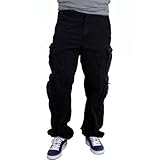 Viele Taschen zu verstauen Jet Lag Crago Hose Herren 007 mit FABFIVE Camo Schlüsselband Schwarz (L/30)