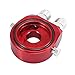 X AUTOHAUX Universal Car Aluminum Alloy Oil Filter Cooler Sandwich Thread Plate Adapter Oil Cooler Kit Red M20x1.5 1/8 NPT